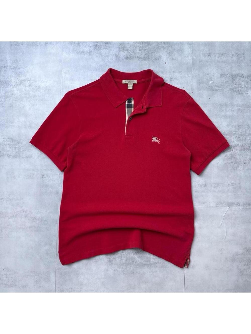 Y2K Burberry 00s Red Polo Vintage Shirt